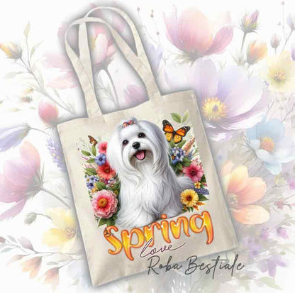 Tote Bag MALTESE - Collezione Spring Love