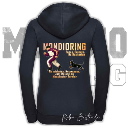 Felpa MONDIORING Chase! - MANCHESTER TERRIER - Cappuccio e Zip, Uomo o Donna, in tanti colori - dalla XS alla 5XL