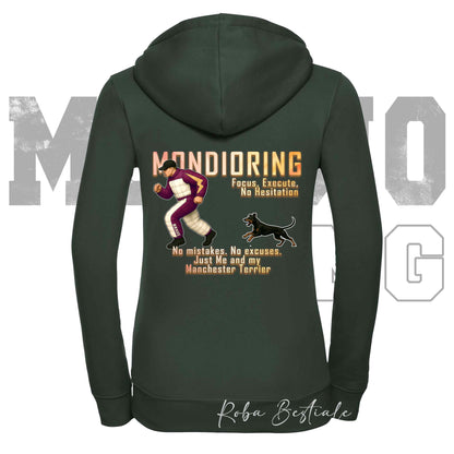 Felpa MONDIORING Chase! - MANCHESTER TERRIER - Cappuccio e Zip, Uomo o Donna, in tanti colori - dalla XS alla 5XL