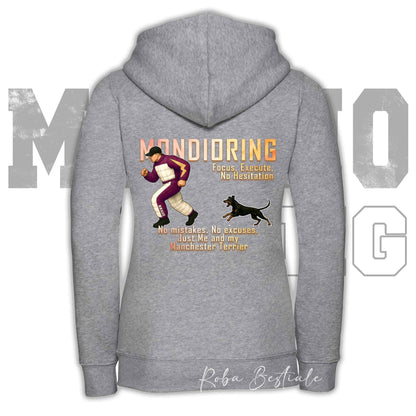 Felpa MONDIORING Chase! - MANCHESTER TERRIER - Cappuccio e Zip, Uomo o Donna, in tanti colori - dalla XS alla 5XL