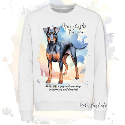 Felpa BEHAVIOR - MANCHESTER TERRIER - Girocollo, Unisex, in tanti colori! - dalla XS alla 3XL