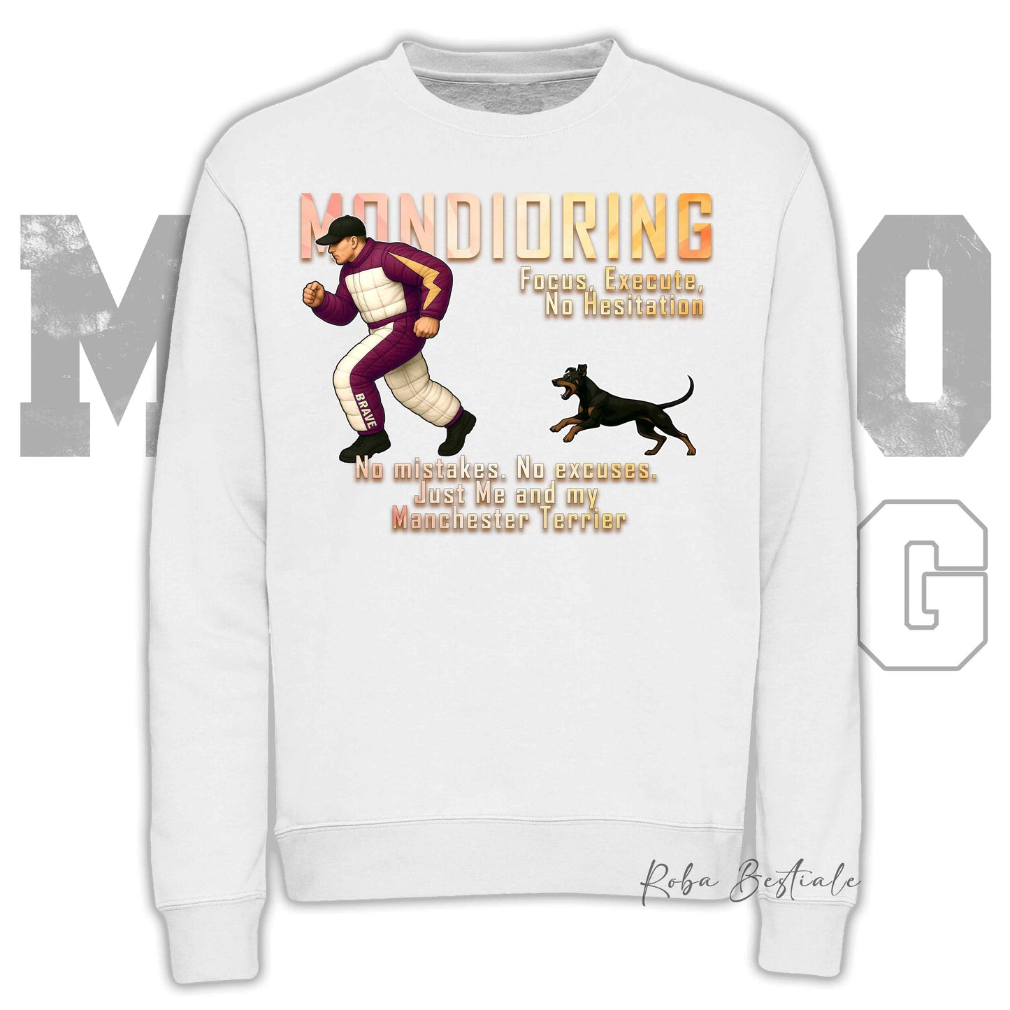 Felpa MONDIORING Chase! - MANCHESTER TERRIER - Girocollo, Unisex, in tanti colori! - dalla XS alla 3XL