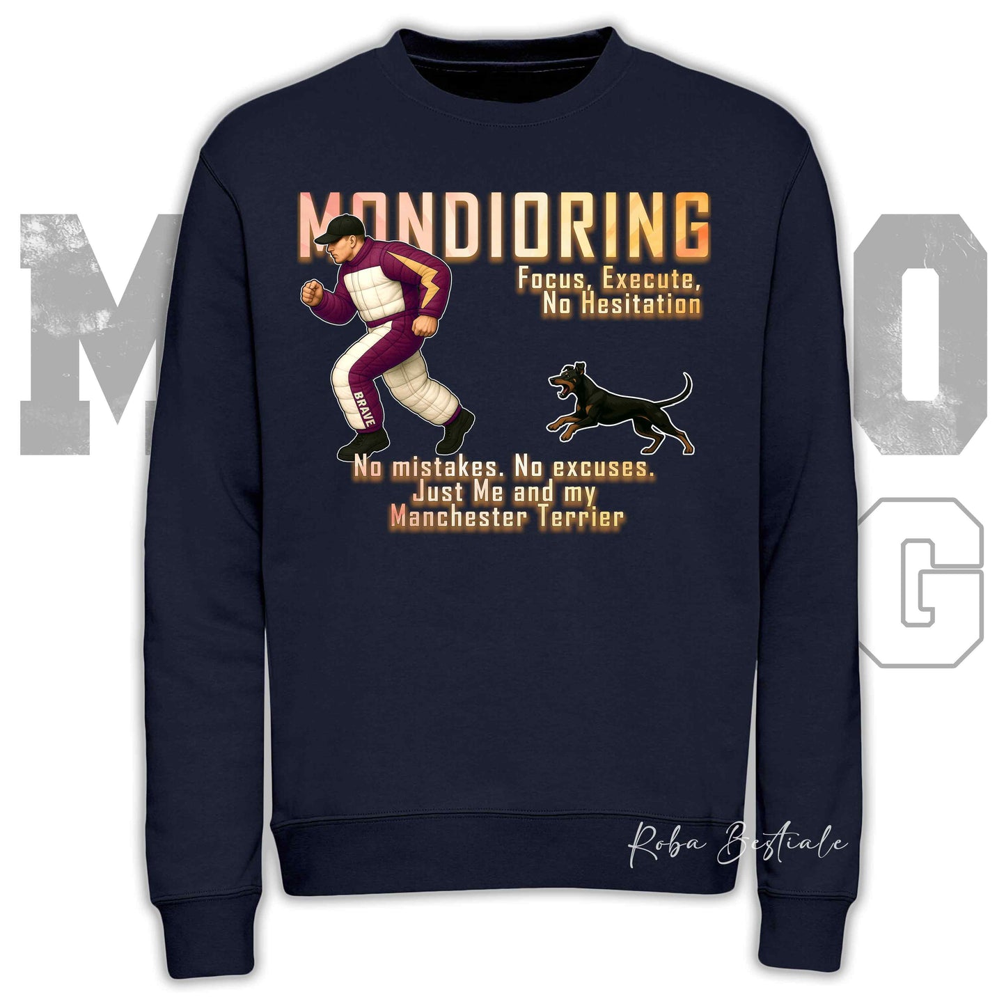 Felpa MONDIORING Chase! - MANCHESTER TERRIER - Girocollo, Unisex, in tanti colori! - dalla XS alla 3XL