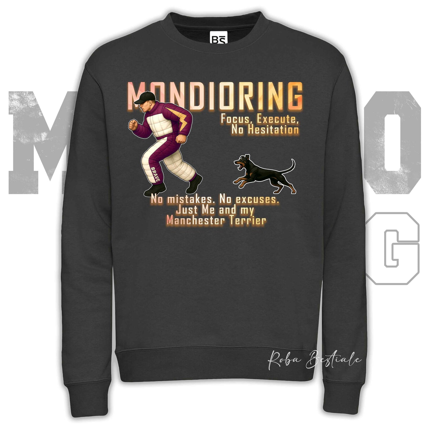 Felpa MONDIORING Chase! - MANCHESTER TERRIER - Girocollo, Unisex, in tanti colori! - dalla XS alla 3XL