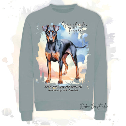 Felpa BEHAVIOR - MANCHESTER TERRIER - Girocollo, Unisex, in tanti colori! - dalla XS alla 3XL