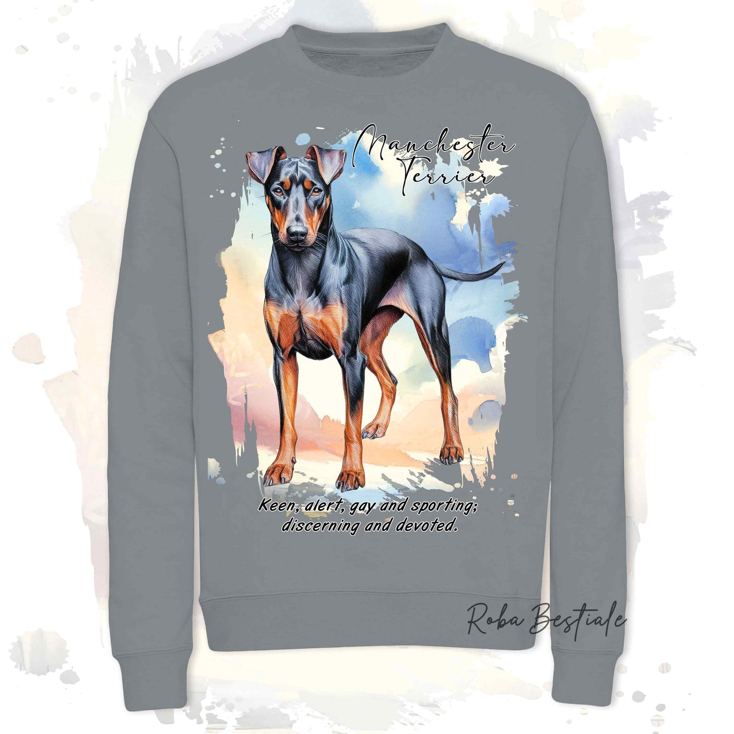 Felpa BEHAVIOR - MANCHESTER TERRIER - Girocollo, Unisex, in tanti colori! - dalla XS alla 3XL