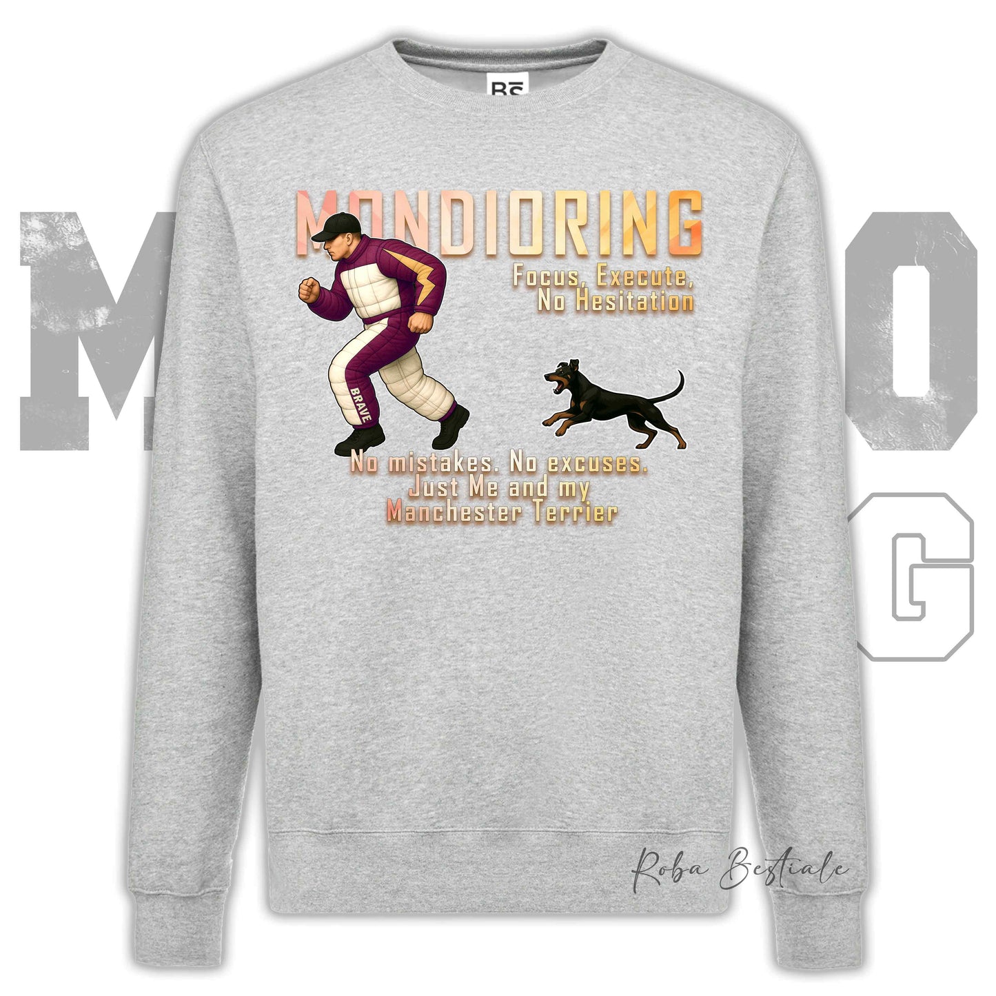 Felpa MONDIORING Chase! - MANCHESTER TERRIER - Girocollo, Unisex, in tanti colori! - dalla XS alla 3XL