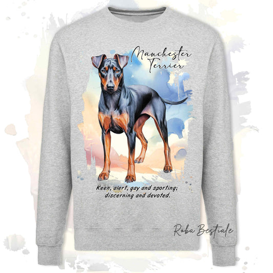 Felpa BEHAVIOR - MANCHESTER TERRIER - Girocollo, Unisex, in tanti colori! - dalla XS alla 3XL