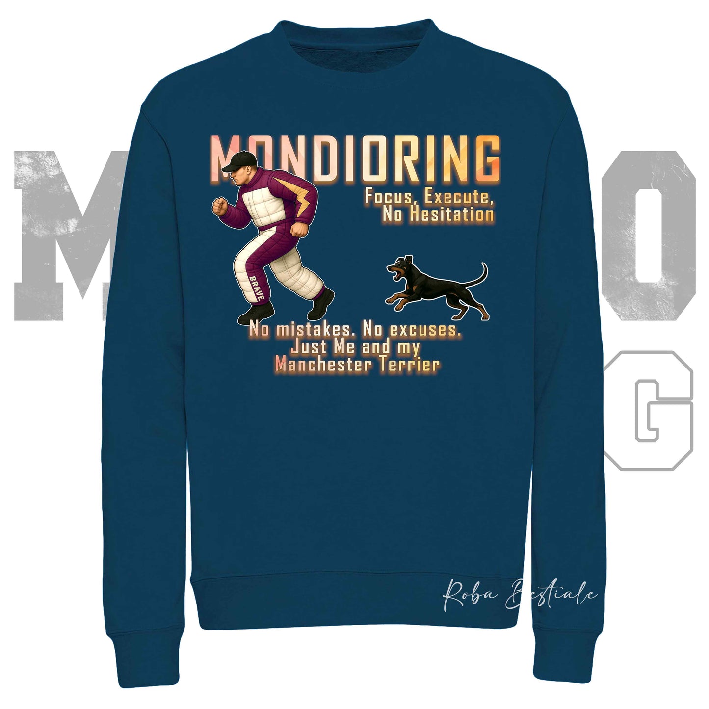 Felpa MONDIORING Chase! - MANCHESTER TERRIER - Girocollo, Unisex, in tanti colori! - dalla XS alla 3XL