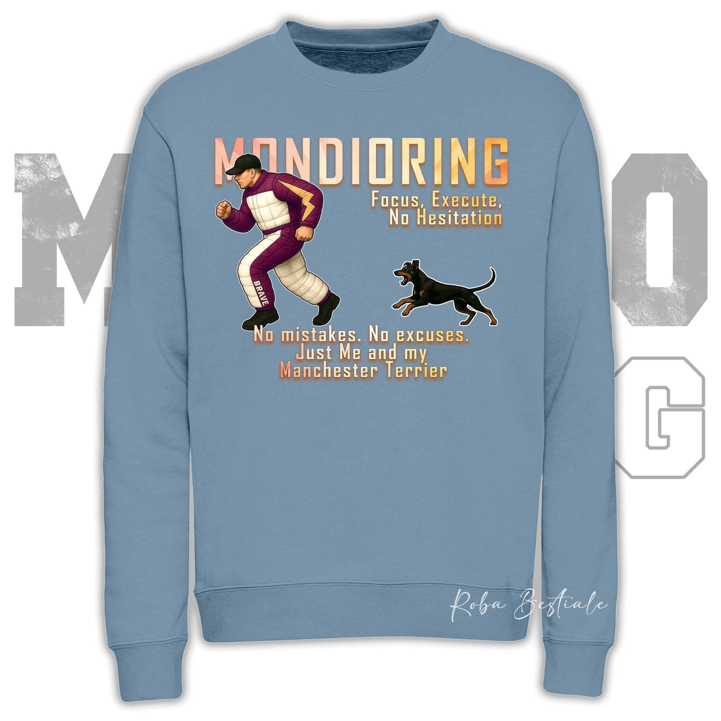 Felpa MONDIORING Chase! - MANCHESTER TERRIER - Girocollo, Unisex, in tanti colori! - dalla XS alla 3XL