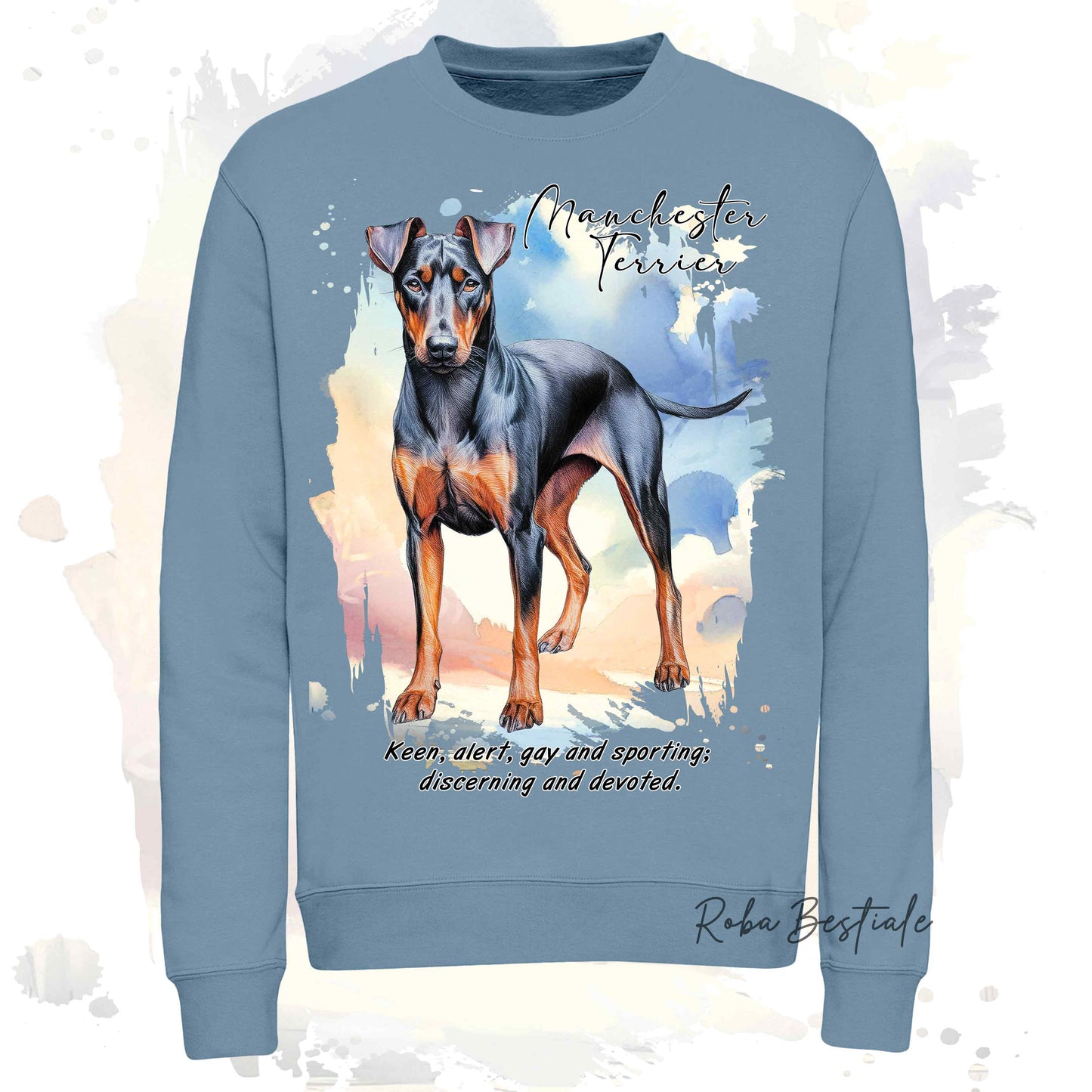 Felpa BEHAVIOR - MANCHESTER TERRIER - Girocollo, Unisex, in tanti colori! - dalla XS alla 3XL