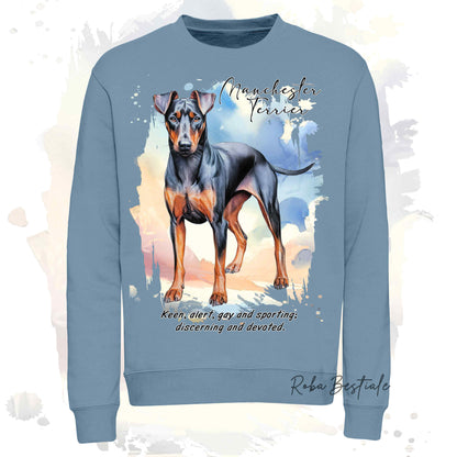 Felpa BEHAVIOR - MANCHESTER TERRIER - Girocollo, Unisex, in tanti colori! - dalla XS alla 3XL