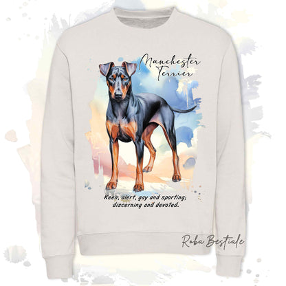 Felpa BEHAVIOR - MANCHESTER TERRIER - Girocollo, Unisex, in tanti colori! - dalla XS alla 3XL