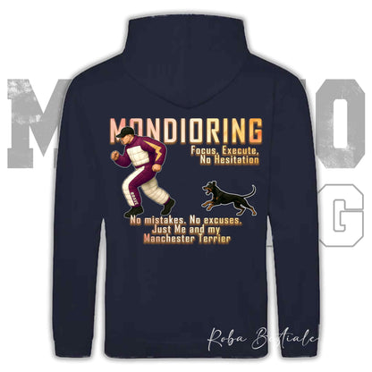 Felpa MONDIORING Chase! - MANCHESTER TERRIER - Cappuccio e Tasconi, Unisex, in tanti colori - dalla XS alla 5XL