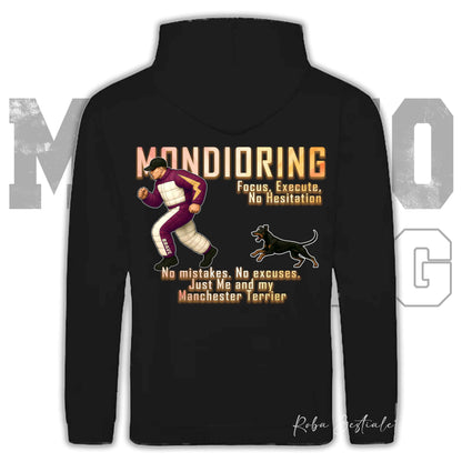 Felpa MONDIORING Chase! - MANCHESTER TERRIER - Cappuccio e Tasconi, Unisex, in tanti colori - dalla XS alla 5XL