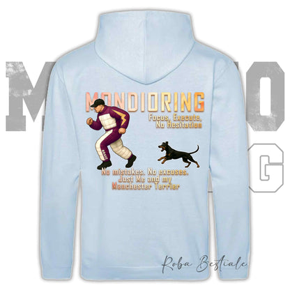 Felpa MONDIORING Chase! - MANCHESTER TERRIER - Cappuccio e Tasconi, Unisex, in tanti colori - dalla XS alla 5XL