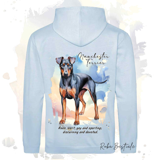 Felpa BEHAVIOR - MANCHESTER TERRIER - Cappuccio e Tasconi, Unisex, in tanti colori - dalla XS alla 5XL