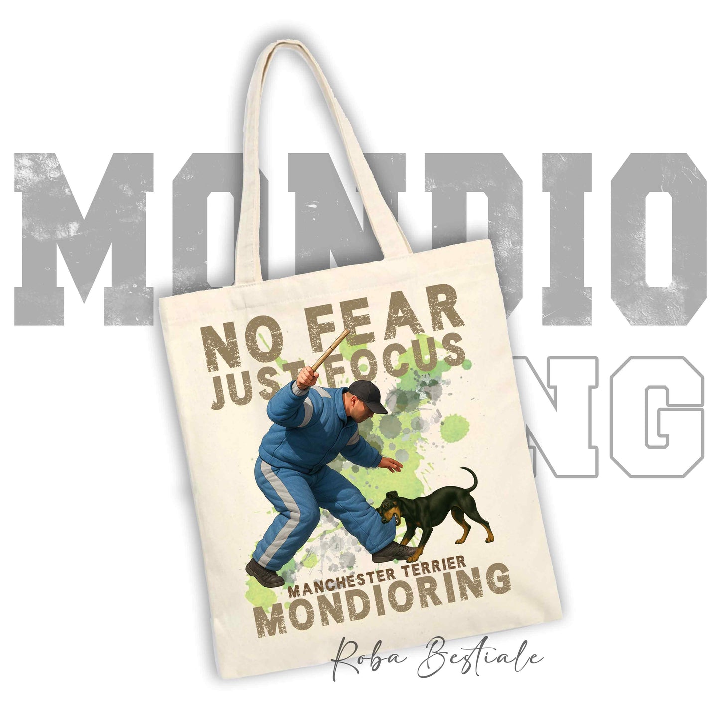 Shopper MONDIORING2 - MANCHESTER TERRIER - Diversi colori disponibili, 100% Cotone