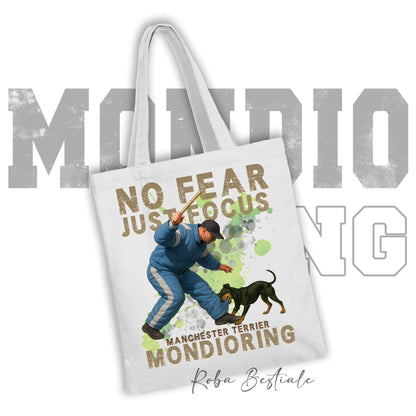Shopper MONDIORING2 - MANCHESTER TERRIER - Diversi colori disponibili, 100% Cotone