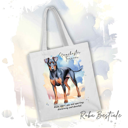 Shopper BEHAVIOR - MANCHESTER TERRIER - Diversi colori disponibili, 100% Cotone
