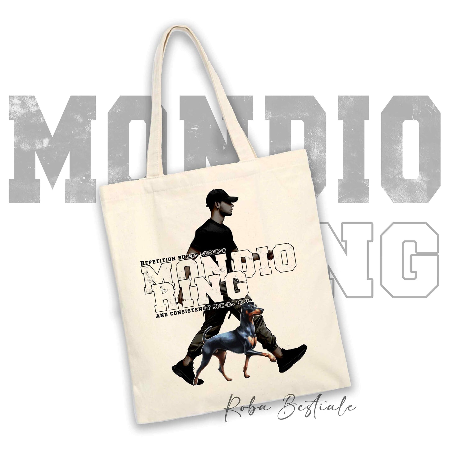 Shopper MONDIORING5 - MANCHESTER TERRIER + UOMO - Diversi colori disponibili, 100% Cotone