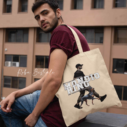 Shopper MONDIORING5 - MANCHESTER TERRIER + UOMO - Diversi colori disponibili, 100% Cotone