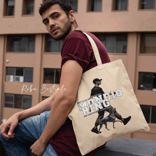 Shopper MONDIORING5 - MANCHESTER TERRIER + UOMO - Diversi colori disponibili, 100% Cotone