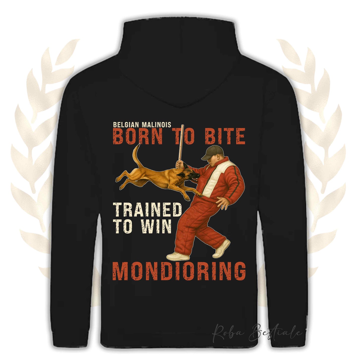 Felpa MONDIO ATTACK - PASTORE BELGA MALINOIS - Cappuccio e Tasconi, Unisex, in tanti colori - dalla XS alla 5XL