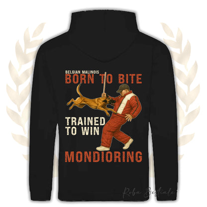 Felpa MONDIO ATTACK - PASTORE BELGA MALINOIS - Cappuccio e Tasconi, Unisex, in tanti colori - dalla XS alla 5XL
