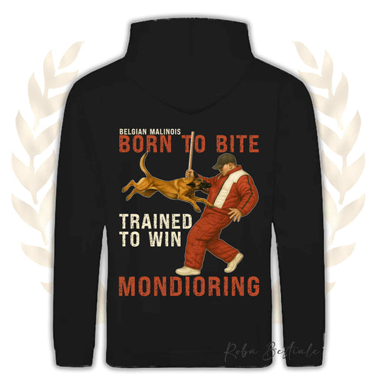 Felpa MONDIO ATTACK - PASTORE BELGA MALINOIS - Cappuccio e Tasconi, Unisex, in tanti colori - dalla XS alla 5XL