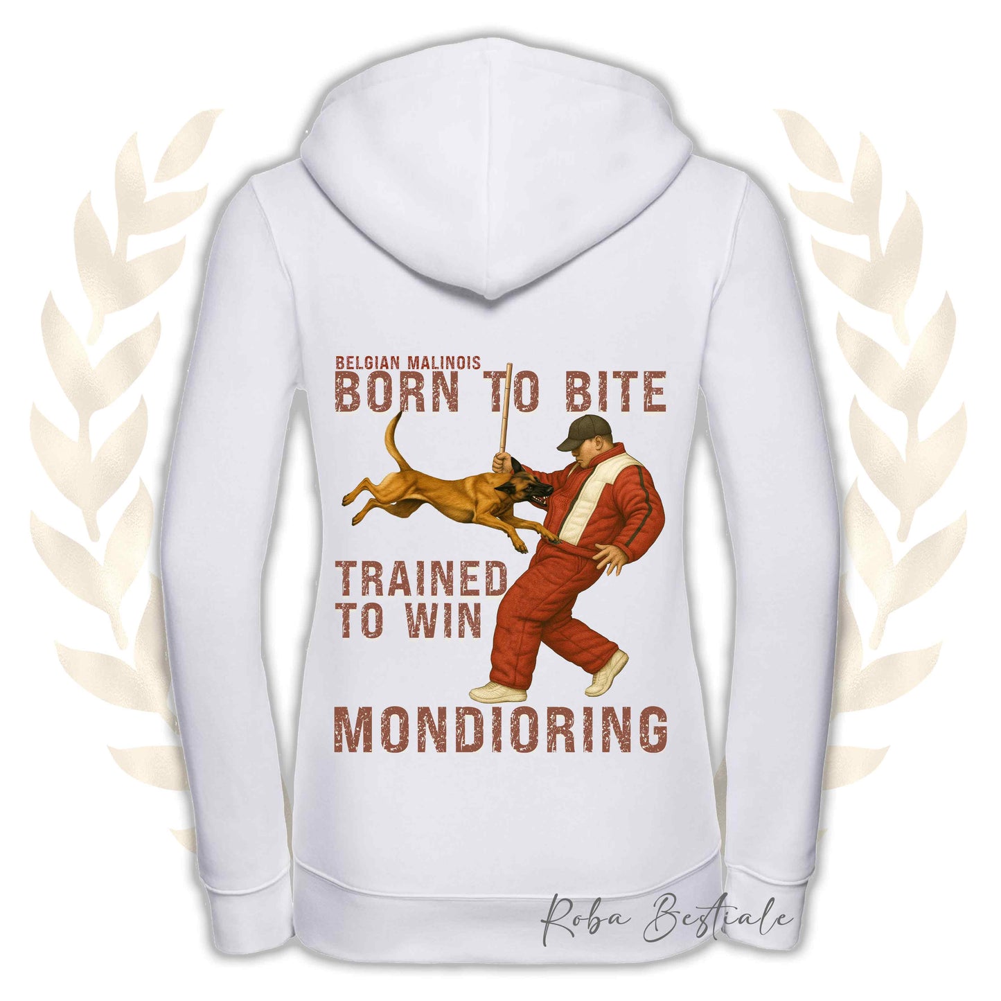 Felpa MONDIO ATTACK - PASTORE BELGA MALINOIS - Cappuccio e Zip, Uomo o Donna, in tanti colori - dalla XS alla 5XL