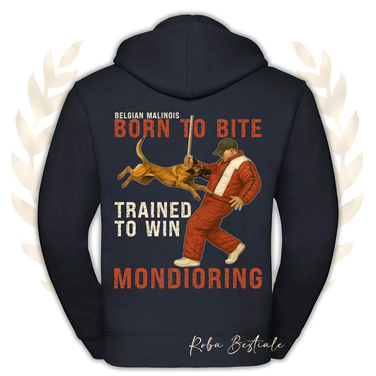 Felpa MONDIO ATTACK - PASTORE BELGA MALINOIS - Cappuccio e Zip, Uomo o Donna, in tanti colori - dalla XS alla 5XL