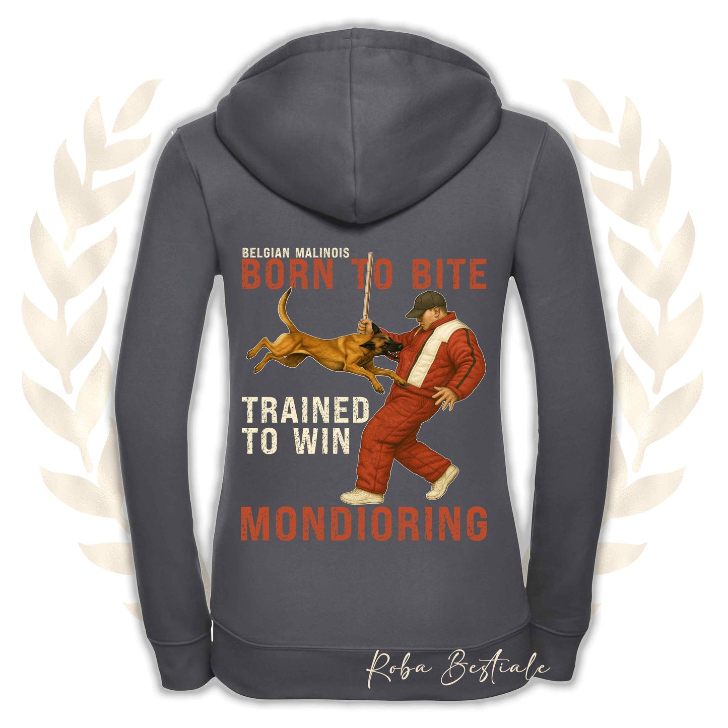 Felpa MONDIO ATTACK - PASTORE BELGA MALINOIS - Cappuccio e Zip, Uomo o Donna, in tanti colori - dalla XS alla 5XL