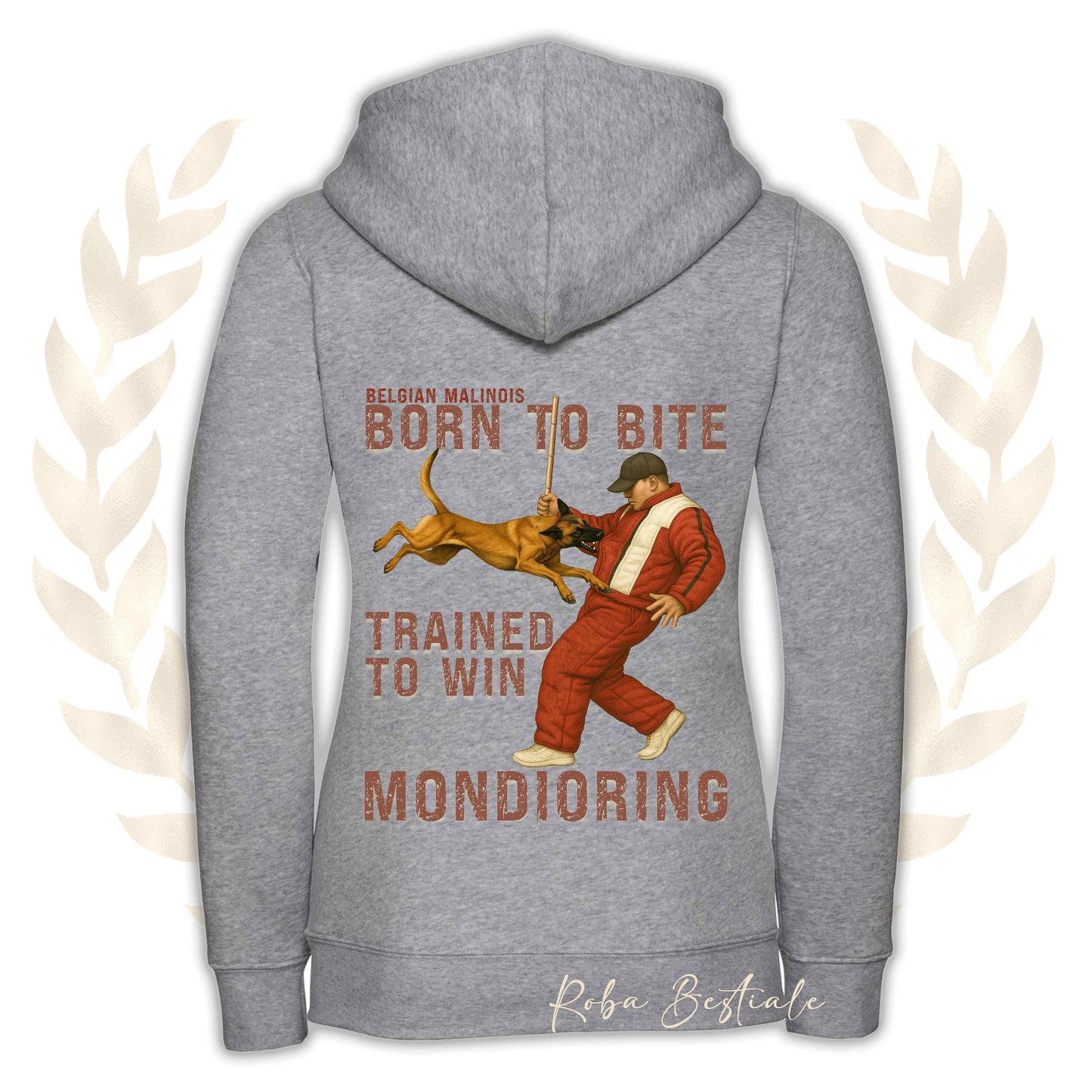 Felpa MONDIO ATTACK - PASTORE BELGA MALINOIS - Cappuccio e Zip, Uomo o Donna, in tanti colori - dalla XS alla 5XL