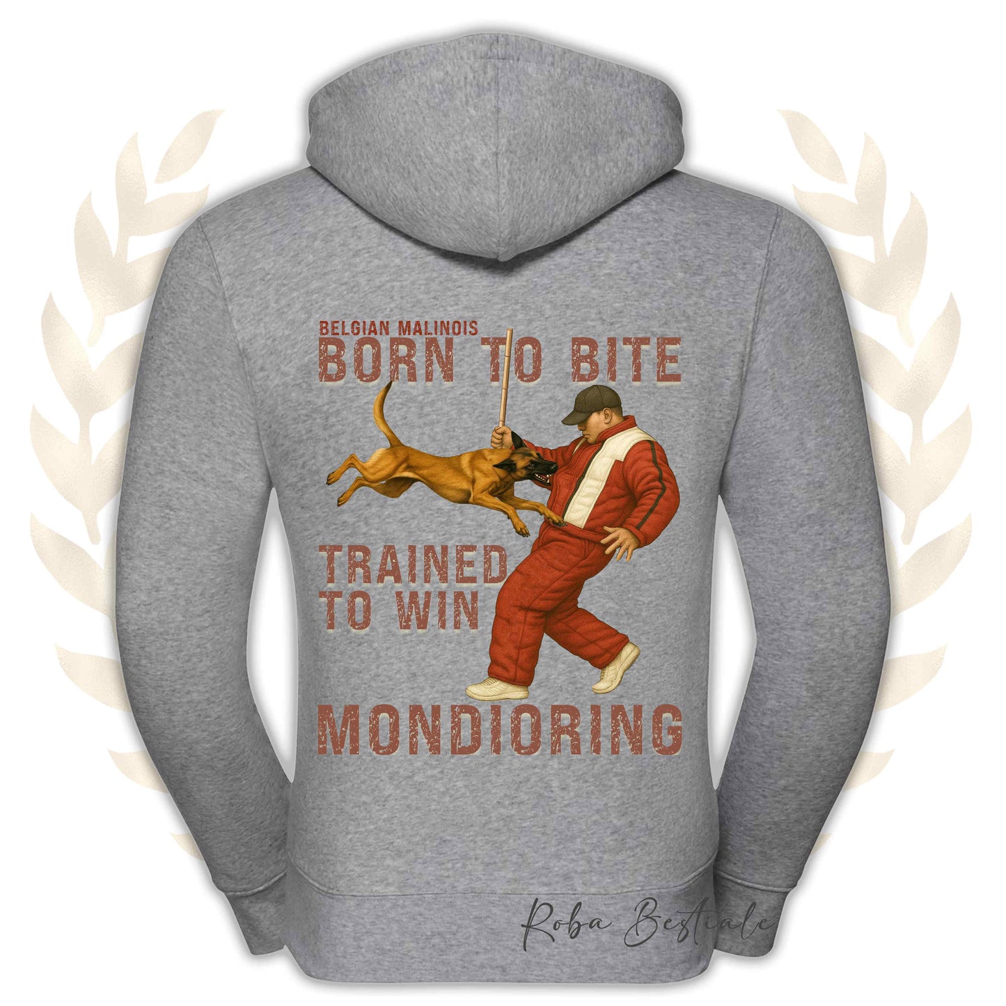 Felpa MONDIO ATTACK - PASTORE BELGA MALINOIS - Cappuccio e Zip, Uomo o Donna, in tanti colori - dalla XS alla 5XL