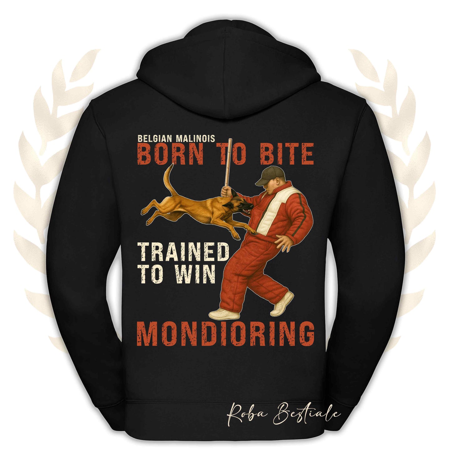 Felpa MONDIO ATTACK - PASTORE BELGA MALINOIS - Cappuccio e Zip, Uomo o Donna, in tanti colori - dalla XS alla 5XL
