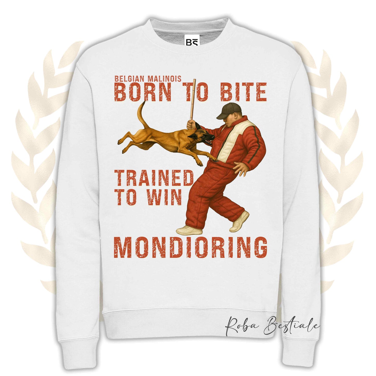 Felpa MONDIO ATTACK - PASTORE BELGA MALINOIS - Girocollo, Unisex, in tanti colori! - dalla XS alla 3XL