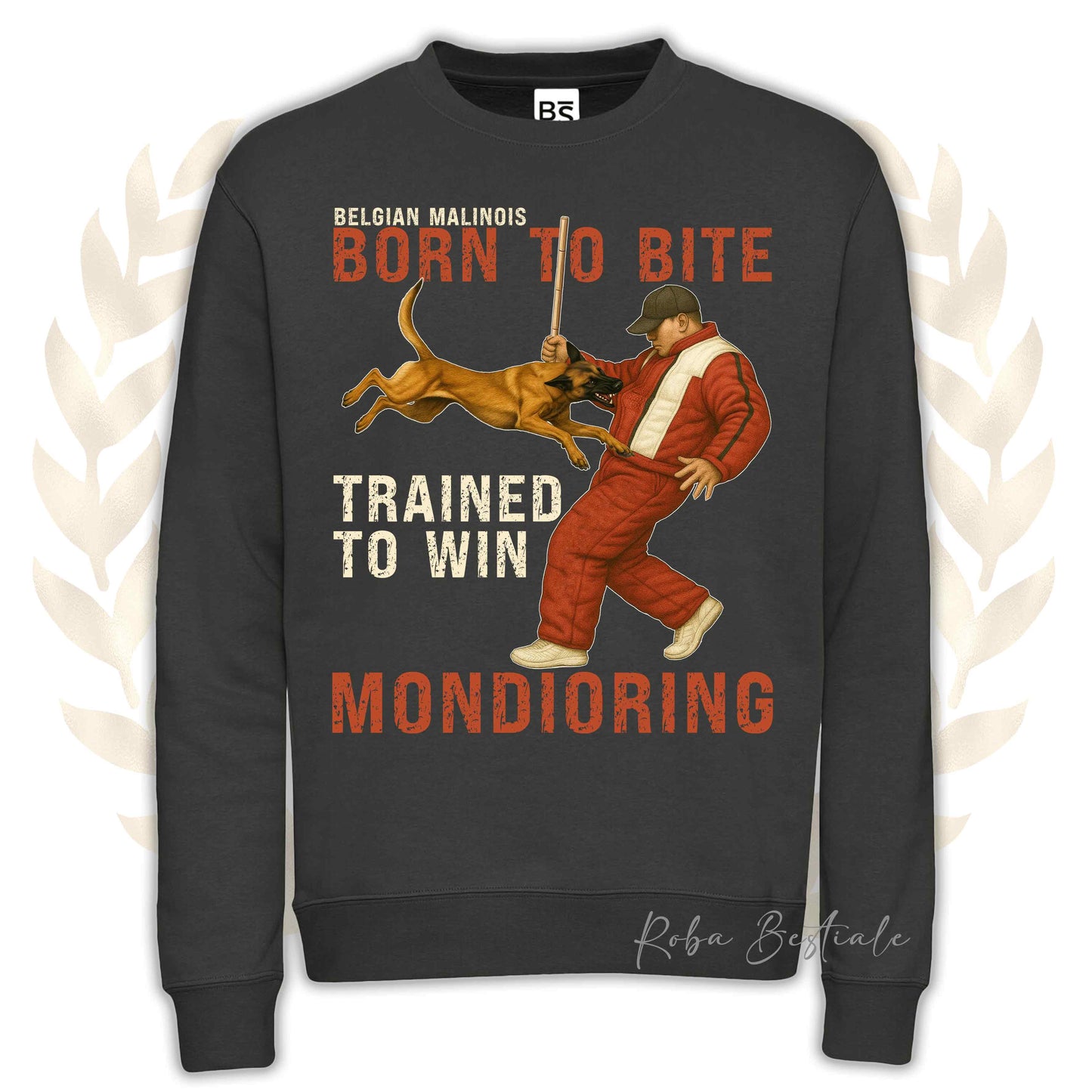 Felpa MONDIO ATTACK - PASTORE BELGA MALINOIS - Girocollo, Unisex, in tanti colori! - dalla XS alla 3XL