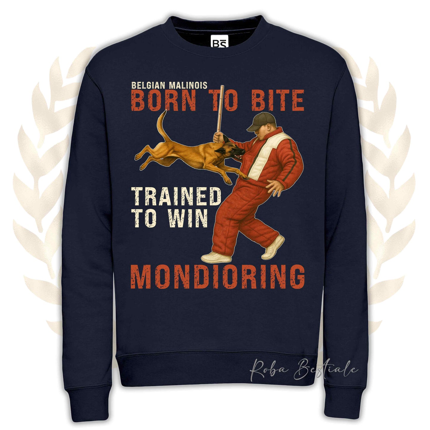 Felpa MONDIO ATTACK - PASTORE BELGA MALINOIS - Girocollo, Unisex, in tanti colori! - dalla XS alla 3XL