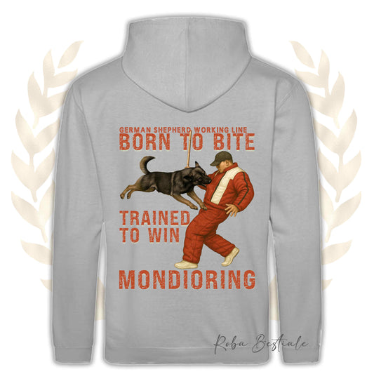 Felpa MONDIO ATTACK - PASTORE TEDESCO Da Lavoro "Grigione" - Cappuccio e Tasconi, Unisex, in tanti colori - dalla XS alla 5XL