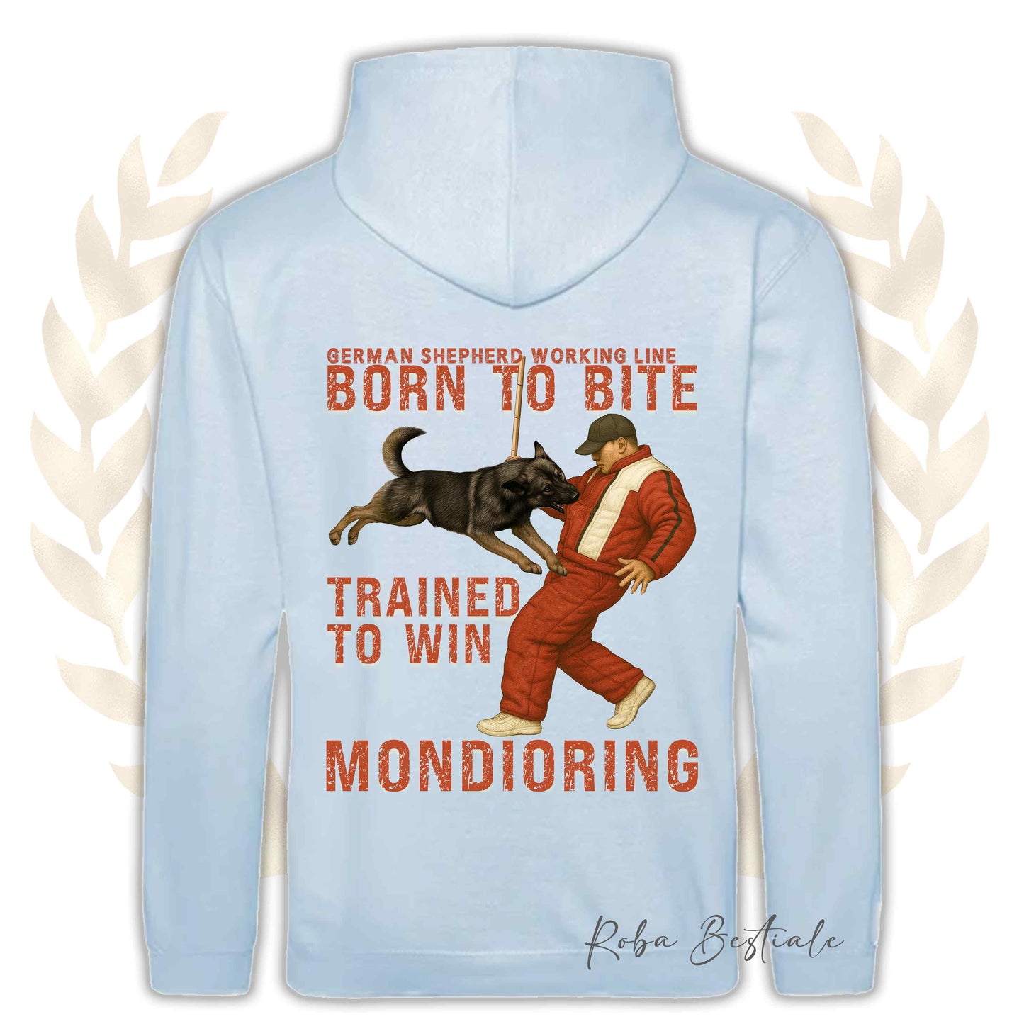 Felpa MONDIO ATTACK - PASTORE TEDESCO Da Lavoro "Grigione" - Cappuccio e Tasconi, Unisex, in tanti colori - dalla XS alla 5XL