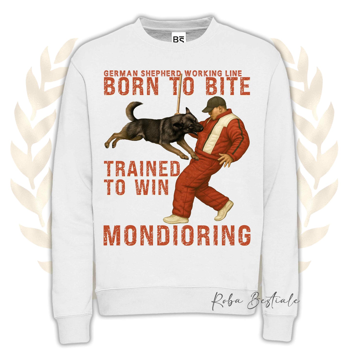 Felpa MONDIO ATTACK - PASTORE TEDESCO da Lavoro "Grigione" - Girocollo, Unisex, in tanti colori! - dalla XS alla 3XL