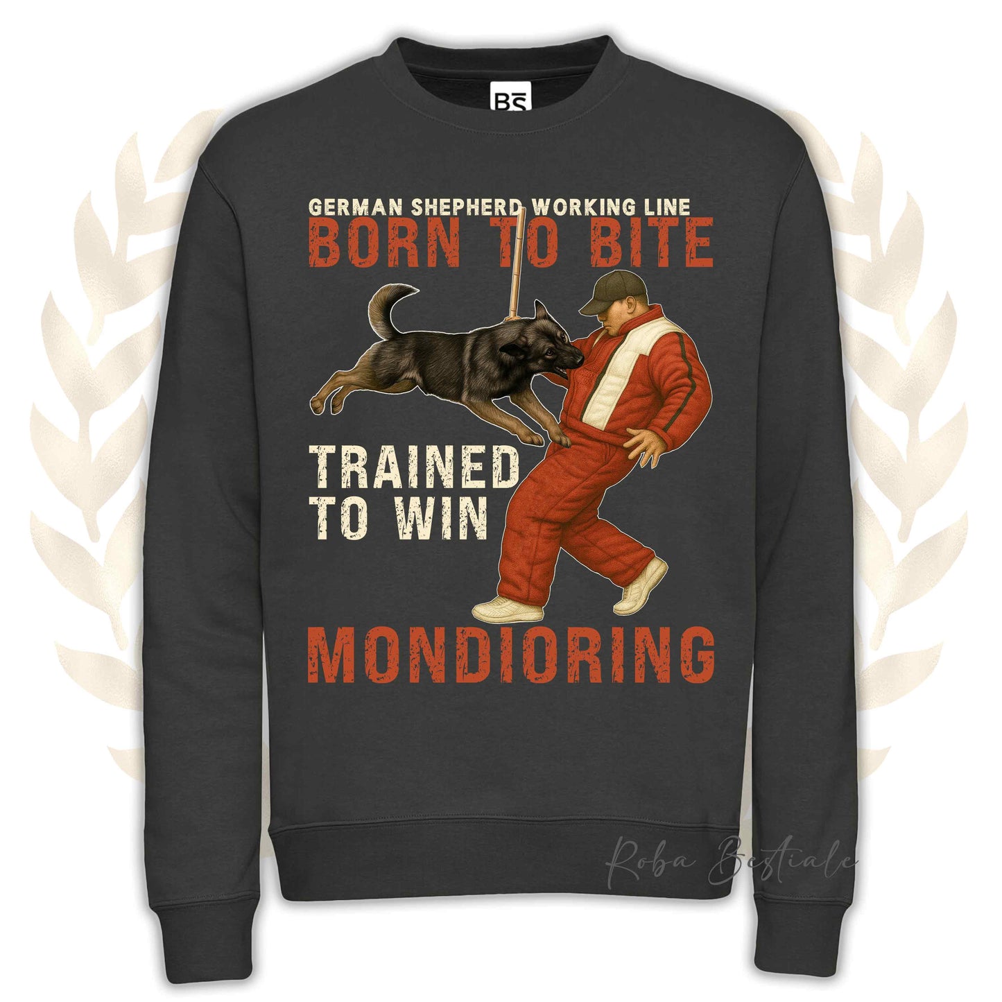 Felpa MONDIO ATTACK - PASTORE TEDESCO da Lavoro "Grigione" - Girocollo, Unisex, in tanti colori! - dalla XS alla 3XL