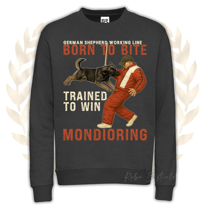 Felpa MONDIO ATTACK - PASTORE TEDESCO da Lavoro "Grigione" - Girocollo, Unisex, in tanti colori! - dalla XS alla 3XL