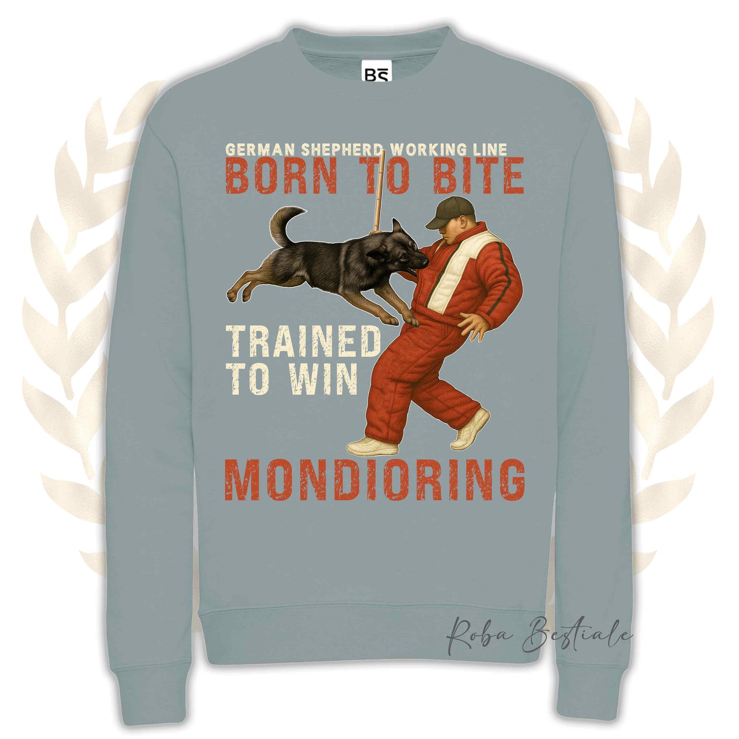 Felpa MONDIO ATTACK - PASTORE TEDESCO da Lavoro "Grigione" - Girocollo, Unisex, in tanti colori! - dalla XS alla 3XL