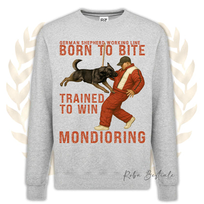 Felpa MONDIO ATTACK - PASTORE TEDESCO da Lavoro "Grigione" - Girocollo, Unisex, in tanti colori! - dalla XS alla 3XL