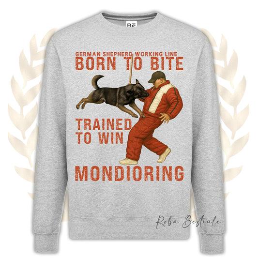 Felpa MONDIO ATTACK - PASTORE TEDESCO da Lavoro "Grigione" - Girocollo, Unisex, in tanti colori! - dalla XS alla 3XL