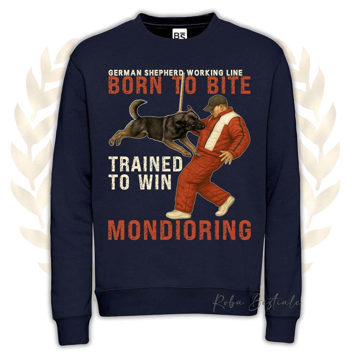 Felpa MONDIO ATTACK - PASTORE TEDESCO da Lavoro "Grigione" - Girocollo, Unisex, in tanti colori! - dalla XS alla 3XL