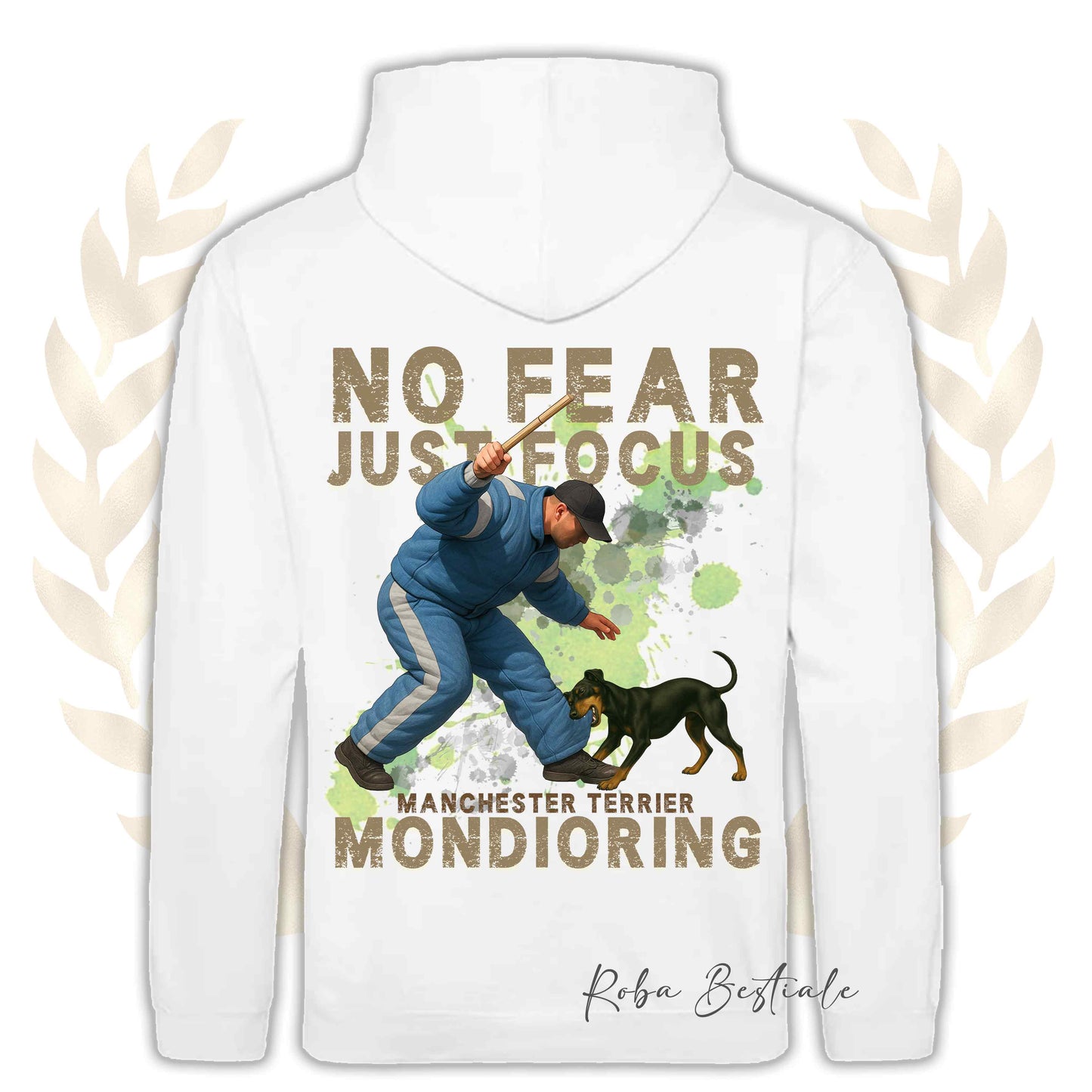Felpa MONDIO ATTACK2 - MANCHESTER TERRIER - Cappuccio e Tasconi, Unisex, in tanti colori - dalla XS alla 5XL