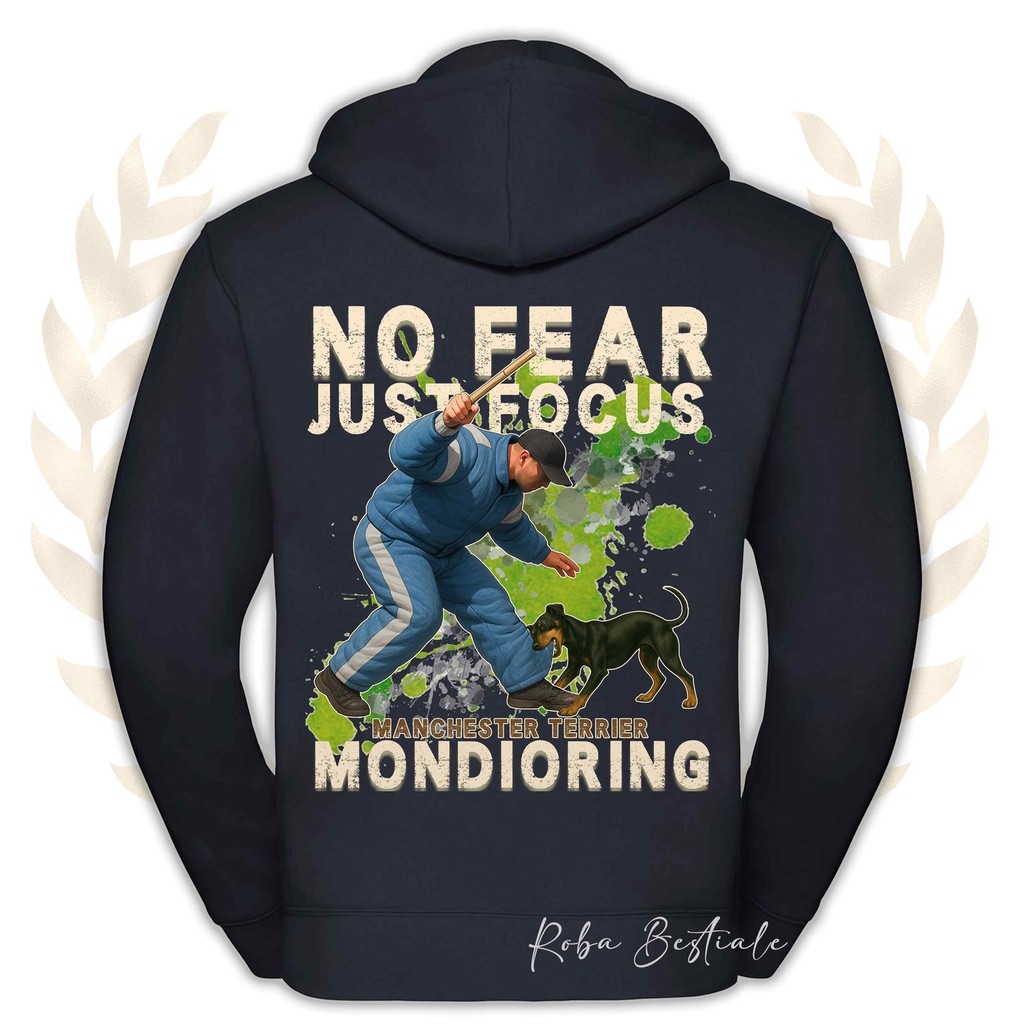 Felpa MONDIO ATTACK2 - MANCHESTER TERRIER - Cappuccio e Zip, Uomo o Donna, in tanti colori - dalla XS alla 5XL